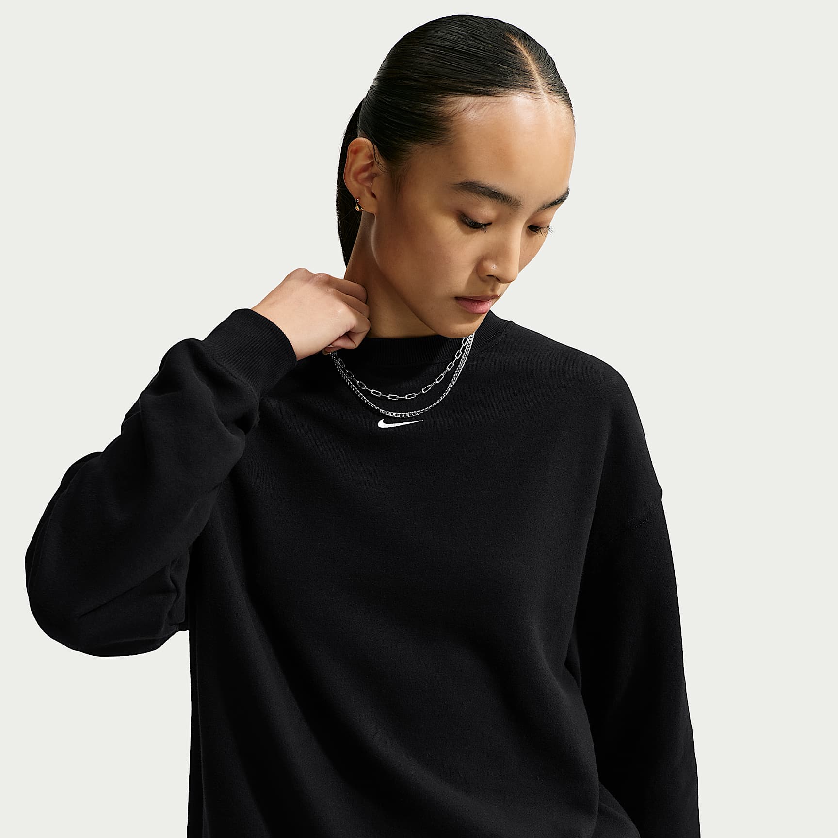 Nike Studio Fleece Lightweight Women's Oversized Crew-Neck